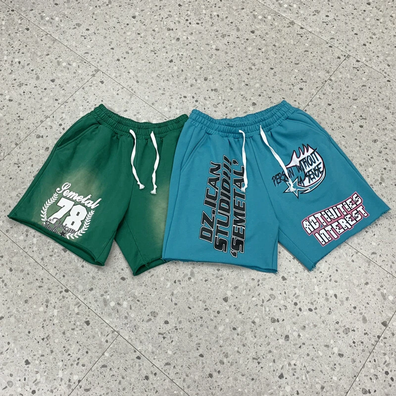 3.distressed acid wash shorts