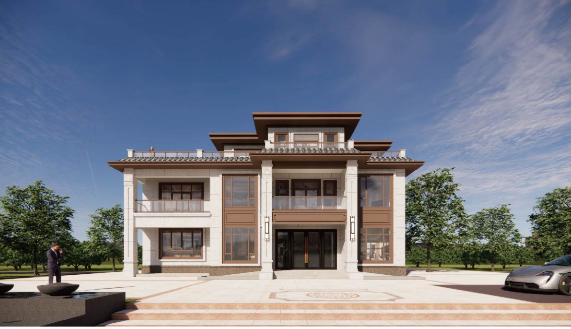 Villa Moderna Casas de Estructura Ligera de Acero Casas Prefabricadas de Dos Pisos Lujo Personalizada Fácil Montaje Flat Pack Casa Prefabricada