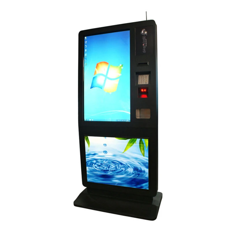 Dual-screen self-service terminal