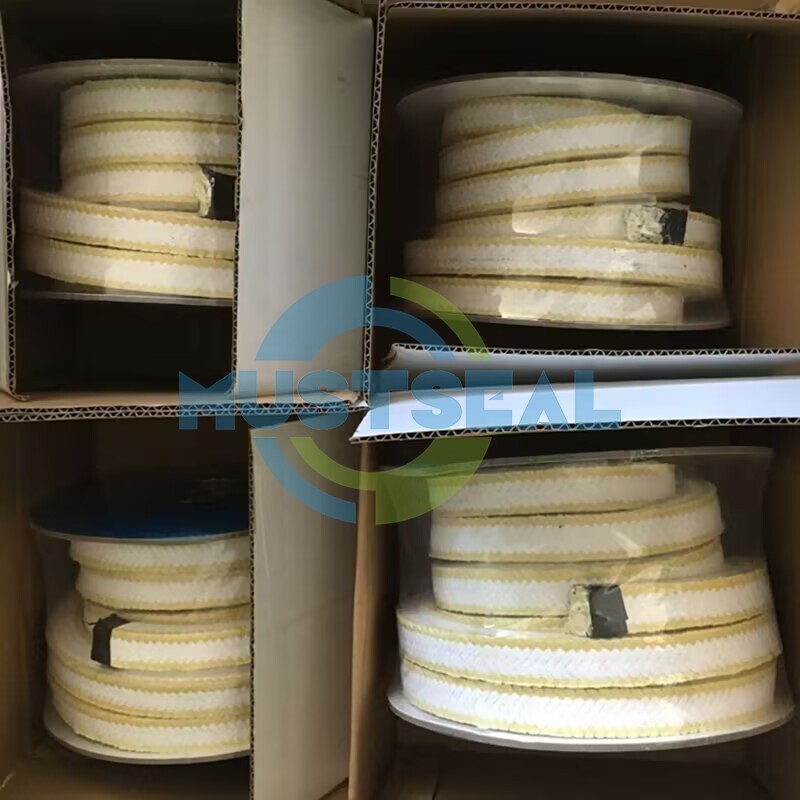 White PTFE Packing with Aramid Corners