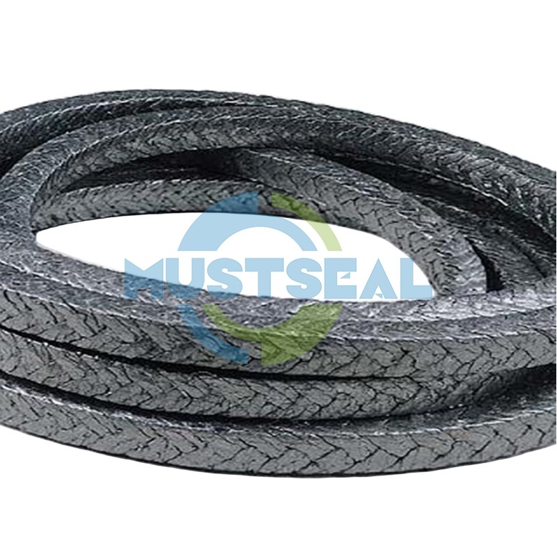 Glass fiber packing with graphite impregnation