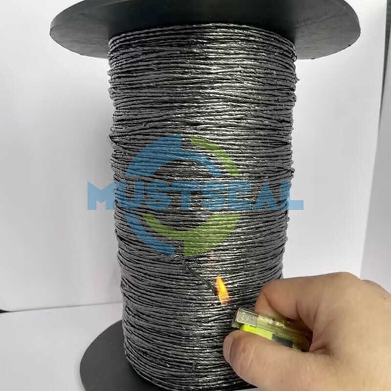 Graphite Yarn Wrapped with Wire Mesh