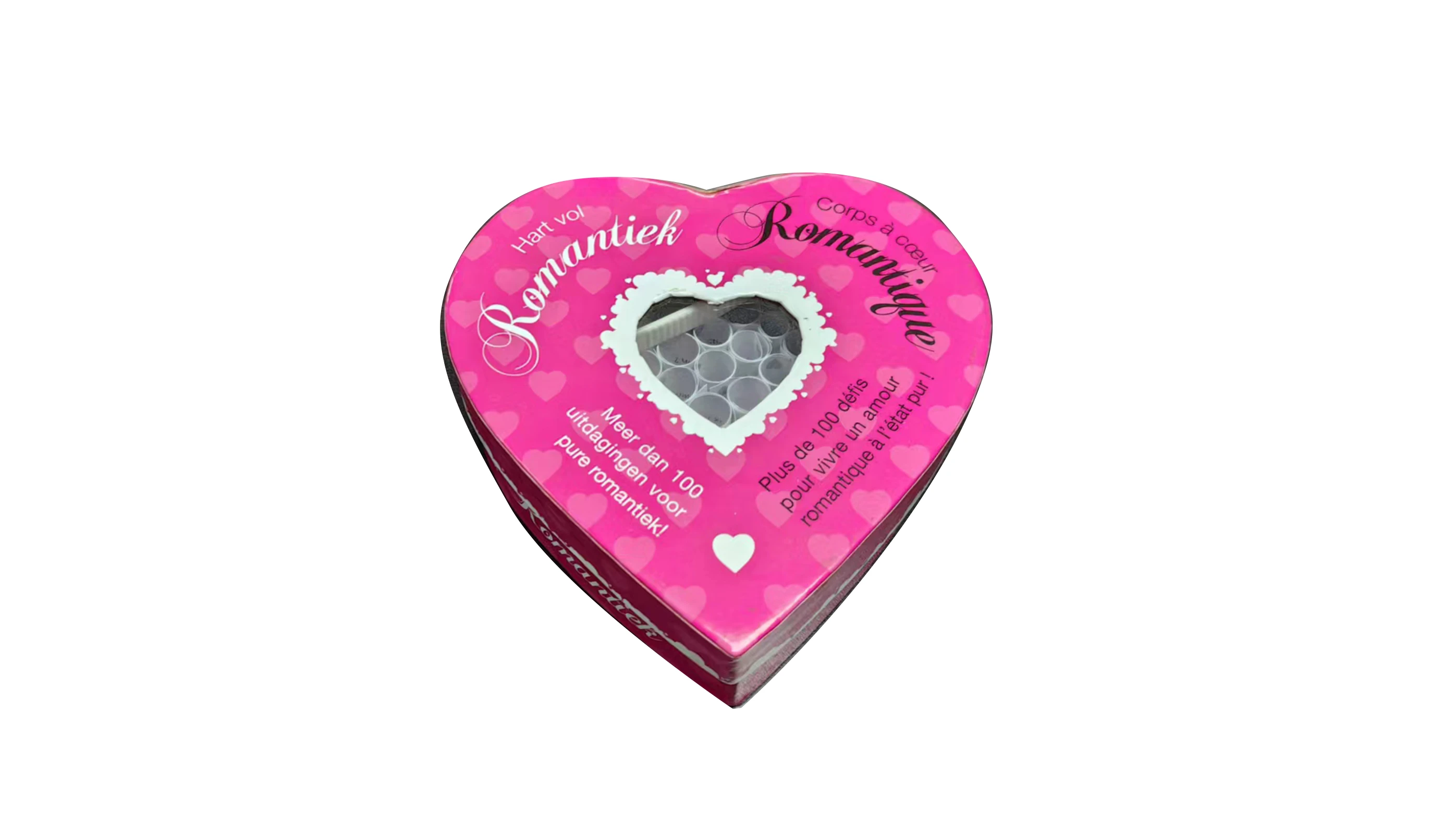 Pink heart chocolate box
