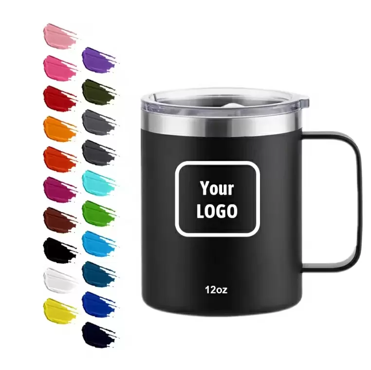 Powder coated stainless steel mug