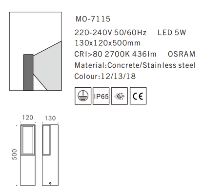 MO-7115 Concrete Outdoor Garden Light
