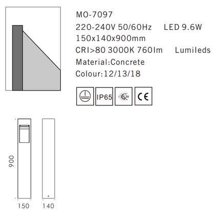MO-7097 Cement Outdoor Bollard Lamp