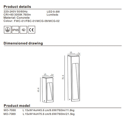 MO-7088-7089 Concrete Outdoor Garden Light