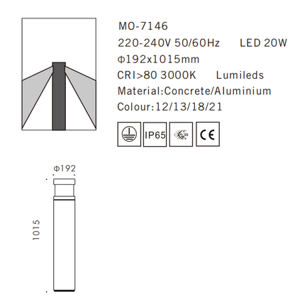 MO-7146 Cement Outdoor Bollard Lamp