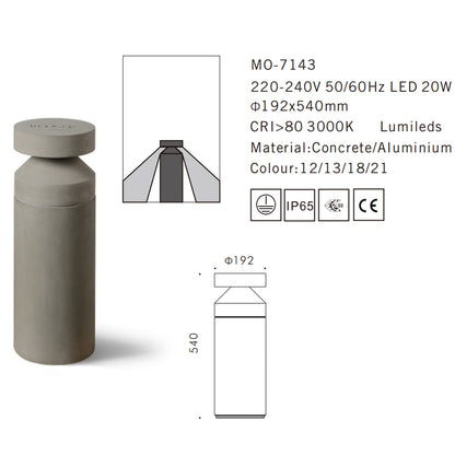 MO-7143 Cement Outdoor Bollard Lamp