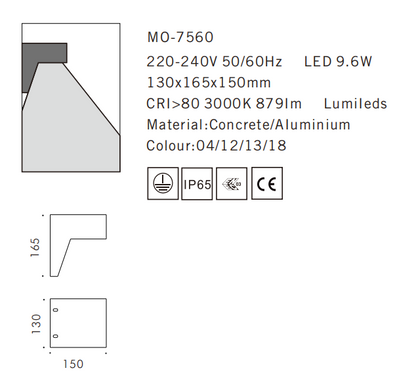 MO-7560 Concrete Outdoor Wall Light