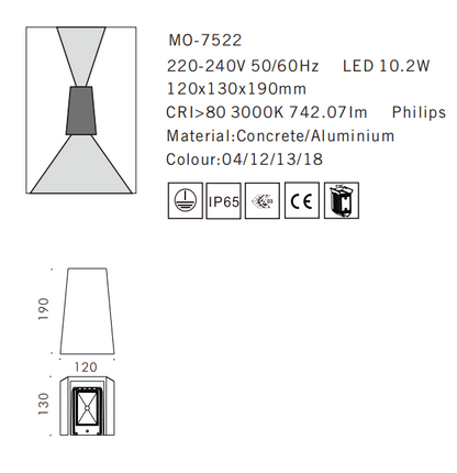 MO-7522 Concrete Outdoor Wall Light