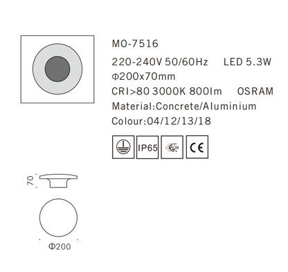  MO-7516 Concrete Outdoor Wall Light MO-7516 Concrete Outdoor Wall Light MO-7516 Concrete Outdoor Wall Light
