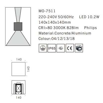 MO-7511 Concrete Outdoor Wall Light