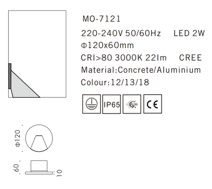 MO-7121 Concrete Outdoor Wall Light
