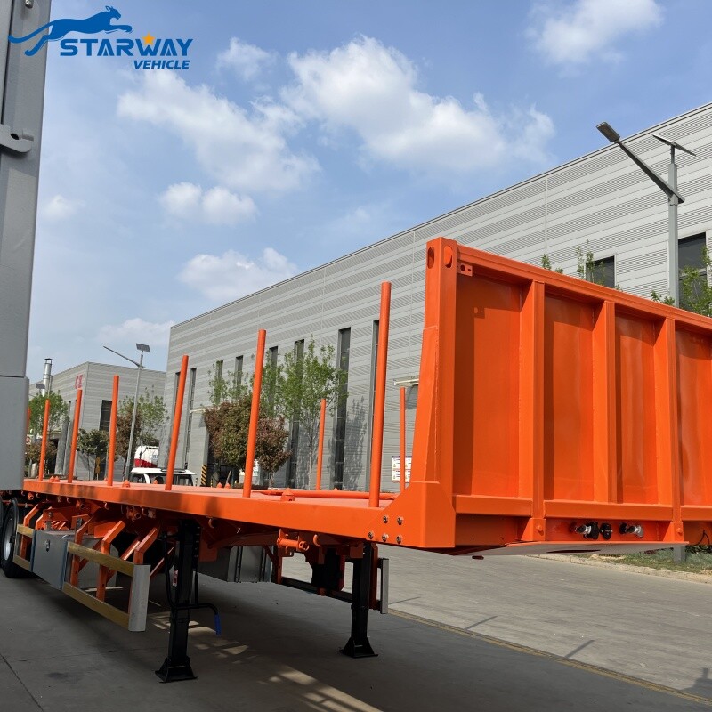 Semi-remolque de plataforma de 3 ejes de 60 toneladas en venta