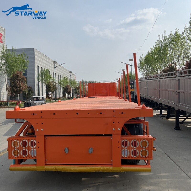 Semi-remolque de plataforma de 3 ejes de 60 toneladas en venta