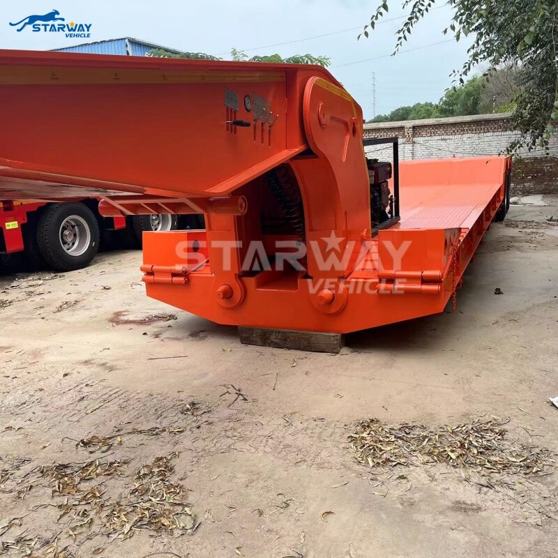 60-тонный 2 линии 4 оси съемный гусеничный низкорамный прицеп