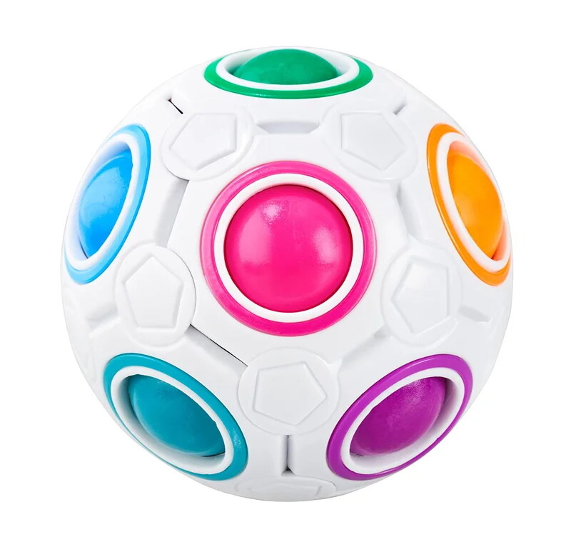 Rainbow ball brain teaser for kids 3D puzzle cube fidget ball educational toys