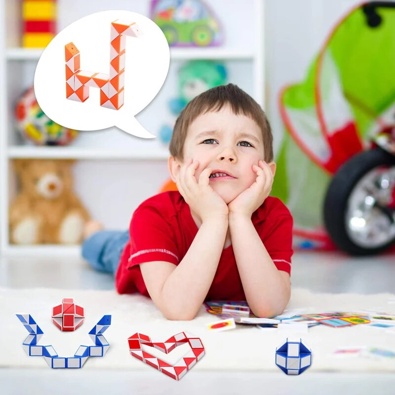 24 blocks mini snake cube mini twist puzzle magic speed cube educational toys