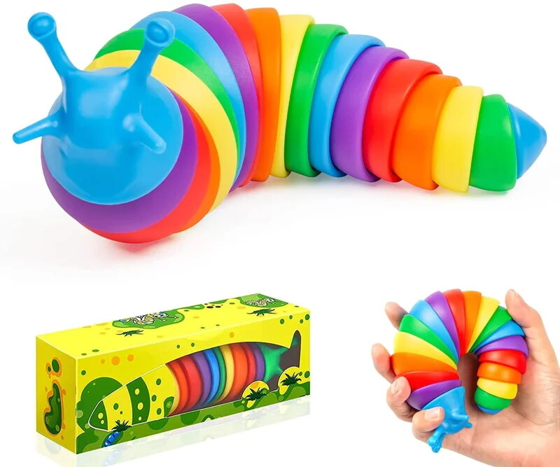 Fidget slug 3D printed articulated stretch finger toy funny sensory toys for kid Fidget slug 3D printed articulated stretch finger toy funny sensory toys for kid