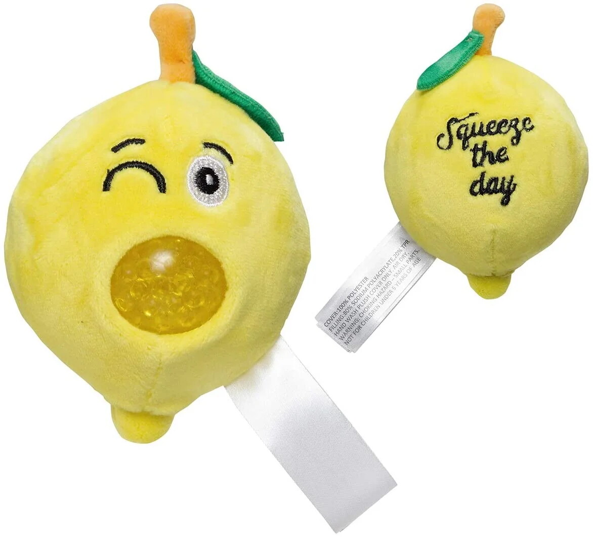 Customized baby animal plush pet squeeze jelly ball pear keychain toy
