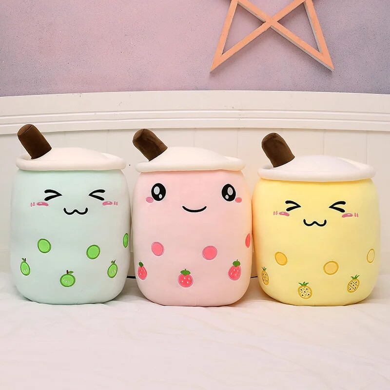Boba plush stuffed hugging pillow milk tea cup bubble ultrasoft pillow plush toy