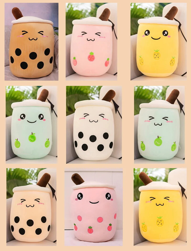 Boba plush stuffed hugging pillow milk tea cup bubble ultrasoft pillow plush toy