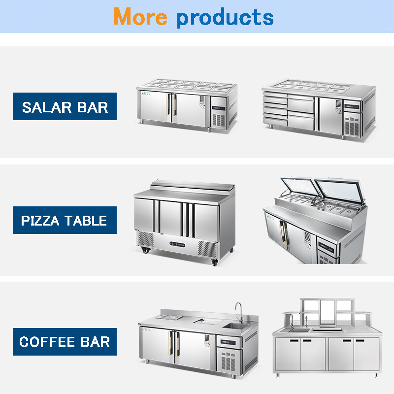 带冰箱的商用调味品沙拉吧三明治预制台 风冷 RCAF-B18