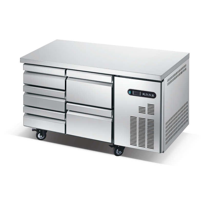 带冰箱的商用调味品沙拉吧三明治预制台 风冷 RCAF-B18