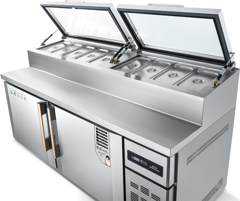 商用调味品沙拉吧三明治预制台，带冰箱 直接冷却 RCDF-B12