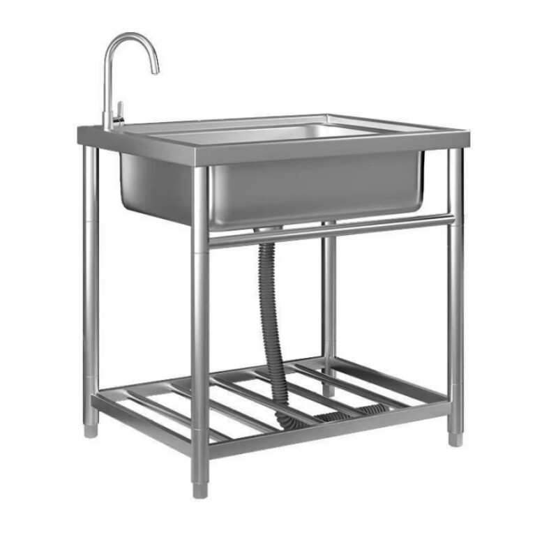 带水龙头的商用不锈钢厨房水槽 单水槽 CBSK-618
