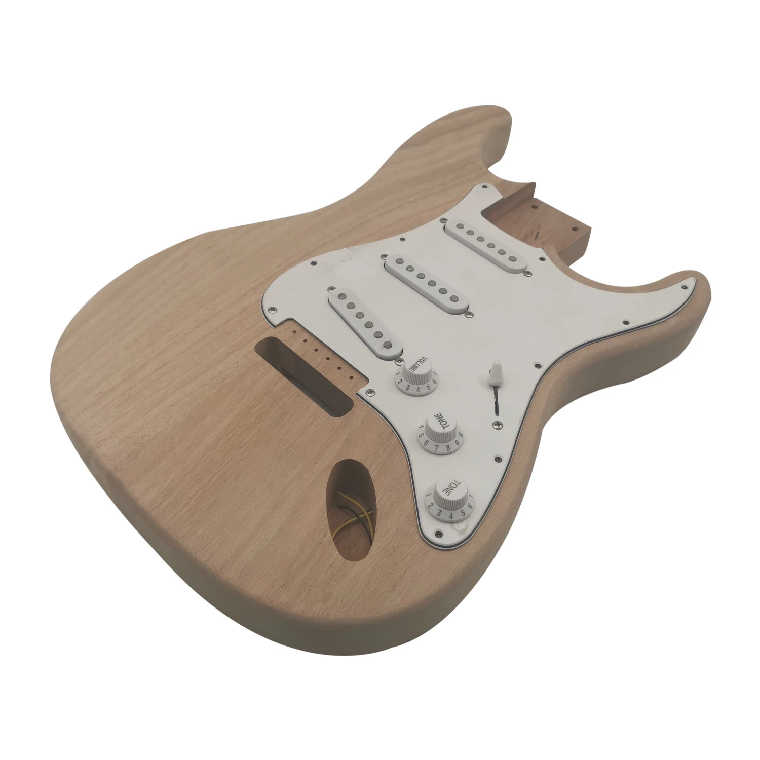 Kit DIY de guitarra eléctrica con cuerpo de caoba sin barnizar