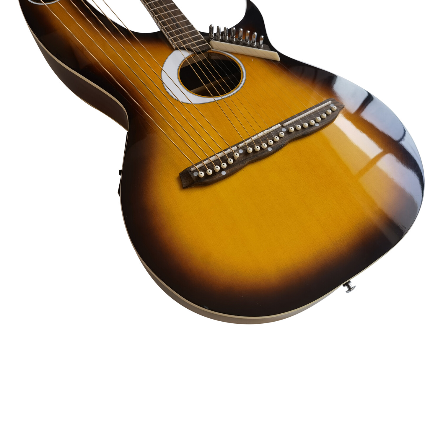 Guitarra Arpa Eléctrica Acústica Sunburst Doble Mástil