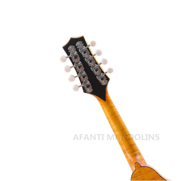Mandolina de arce sólido color miel estilo AA con acabado flameado