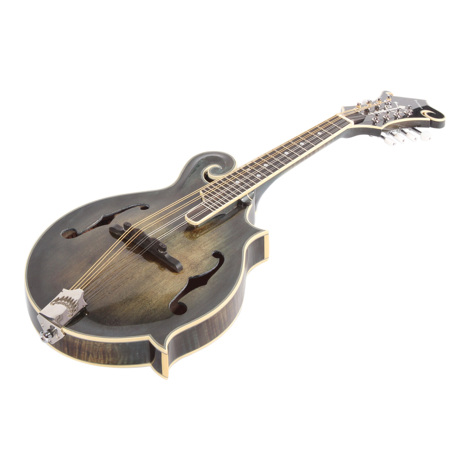 Afanti Tapa maciza de abeto tallado Fondo y laterales macizos de arce flameado Mandolina F