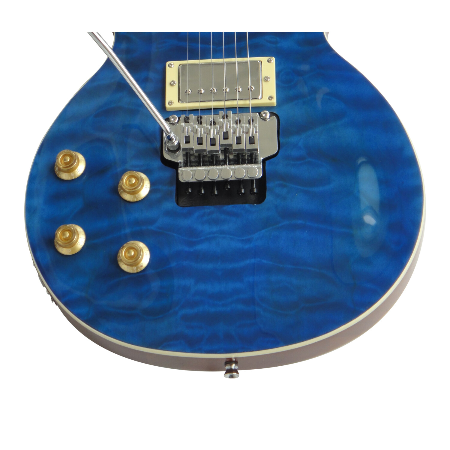 Afanti Guitarra Eléctrica 22 Trastes Mano Izquierda Cuerpo de Caoba con Chapa de Arce Acolchado