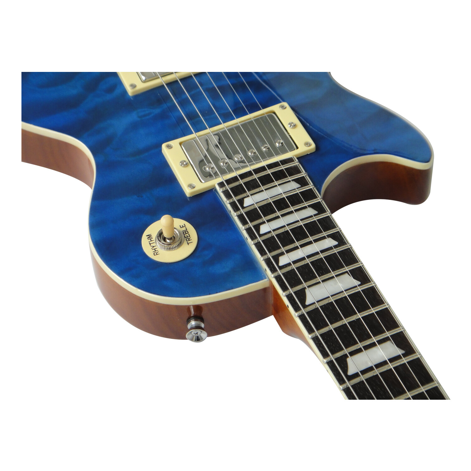 Afanti Guitarra Eléctrica 22 Trastes Mano Izquierda Cuerpo de Caoba con Chapa de Arce Acolchado