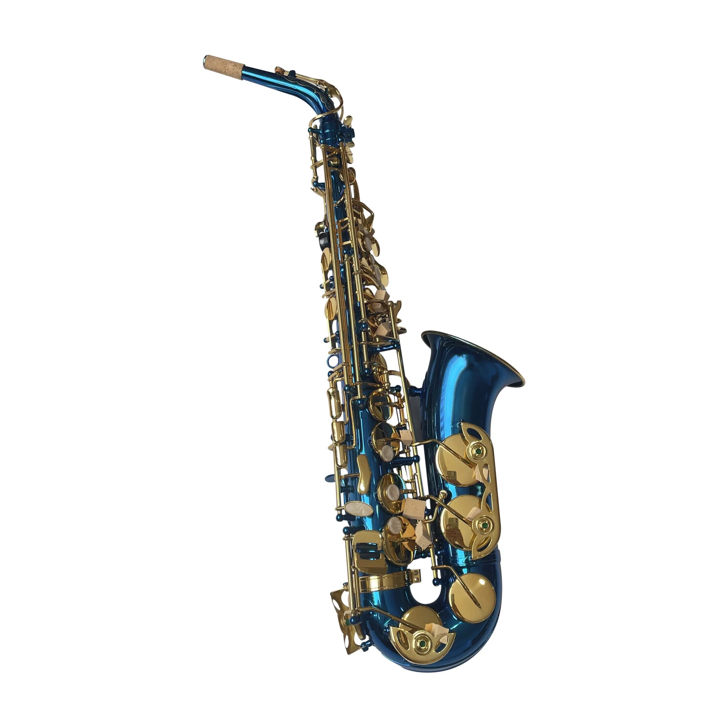 Entrega Rápida Saxofón Mib Azul Mejor Calidad Saxofón Alto Profesional OEM