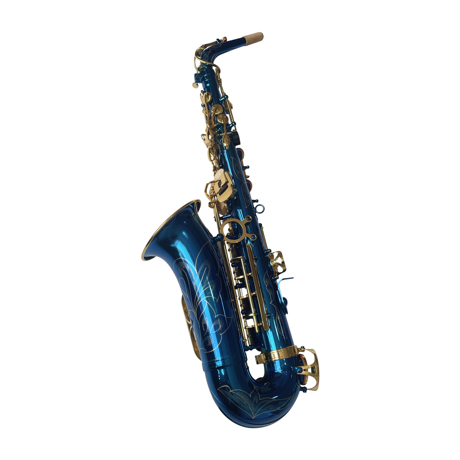 Entrega Rápida Saxofón Mib Azul Mejor Calidad Saxofón Alto Profesional OEM