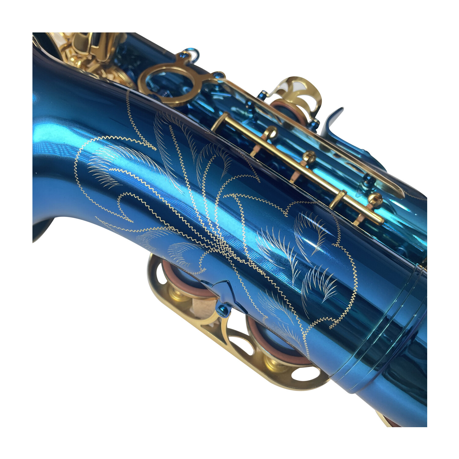 Entrega Rápida Saxofón Mib Azul Mejor Calidad Saxofón Alto Profesional OEM