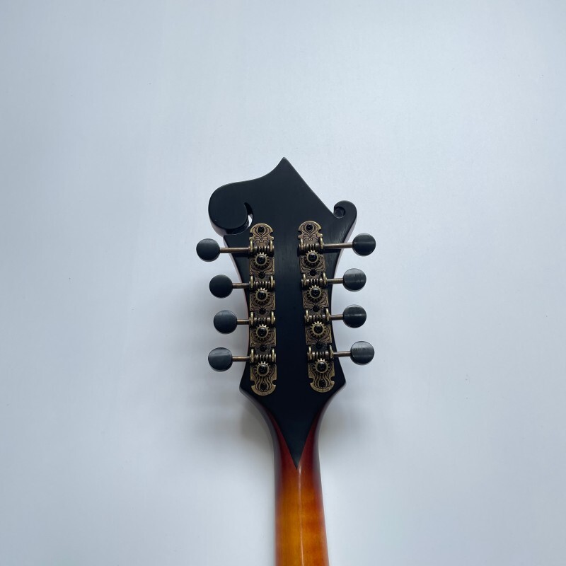Mandolina sólida de arce flameado grado AA con acabado sunburst F, fabricada a mano por Afanti