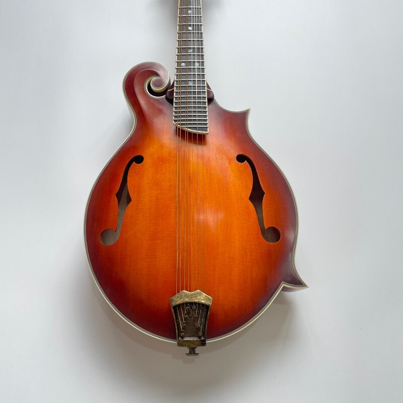 Mandolina sólida de arce flameado grado AA con acabado sunburst F, fabricada a mano por Afanti