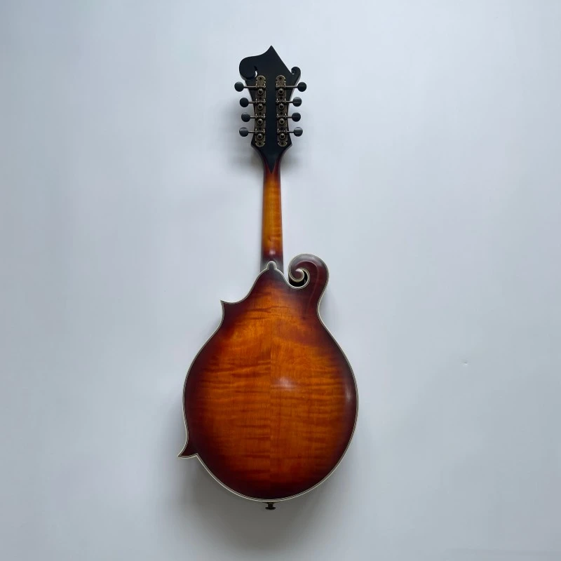 Mandolina sólida de arce flameado grado AA con acabado sunburst F, fabricada a mano por Afanti