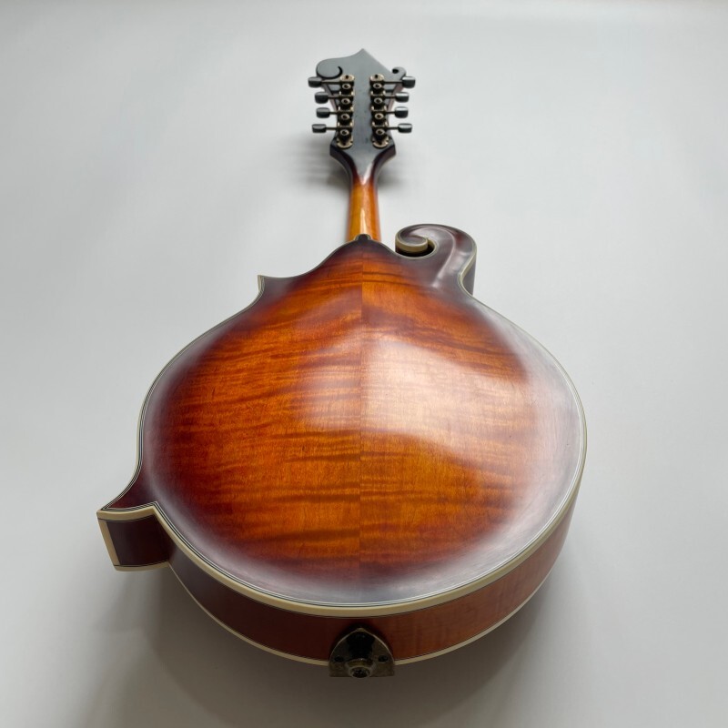 Mandolina sólida de arce flameado grado AA con acabado sunburst F, fabricada a mano por Afanti