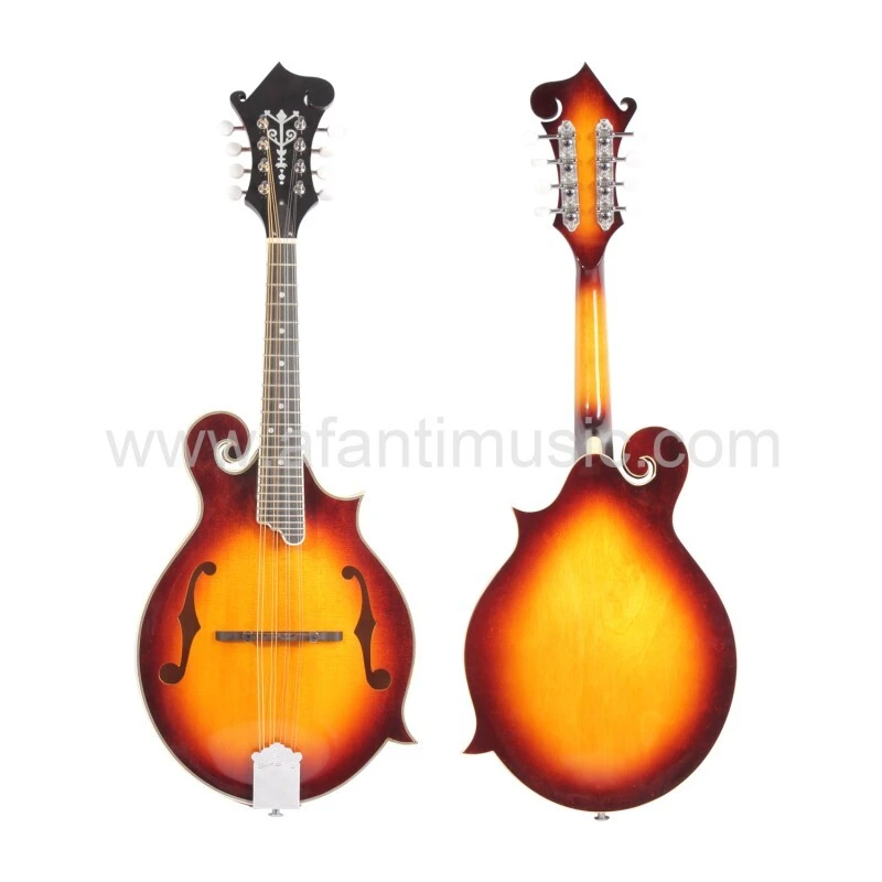 Guitarra mandolina estilo F con cuerpo de madera maciza de arce y tapa de abeto