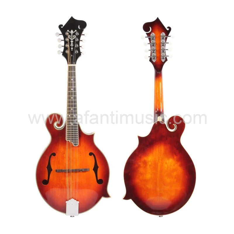 Guitarra Mandolina estilo F con cuerpo de madera maciza y tapa de abeto