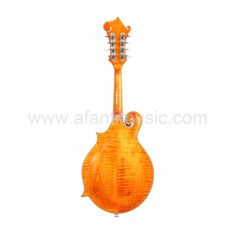 Guitarra Mandolina Afanti Abeto Macizo Tallado Tapa Negra Arce Sólido Flameado F