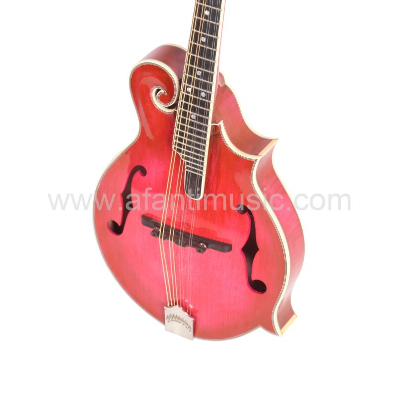 Mandolina Afanti Carved Spruce Top Wine Red Solid Flamed Maple F