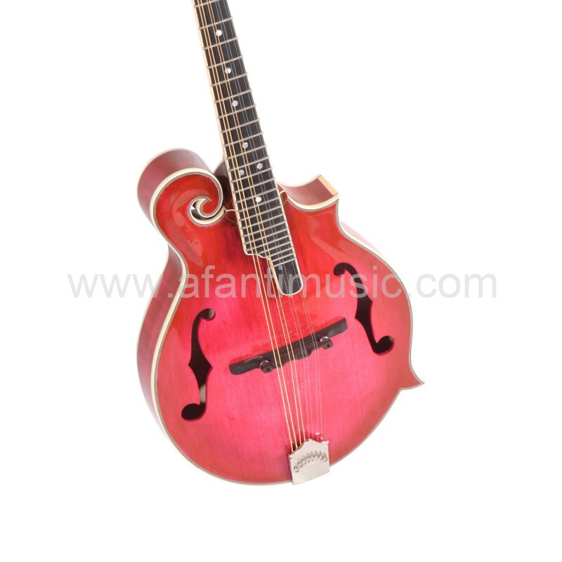 Mandolina Afanti Carved Spruce Top Wine Red Solid Flamed Maple F