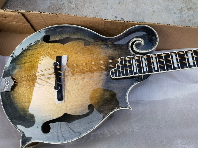 Afanti mandolina de octava tallada a mano con tapa de abeto sólido y acabado brillante